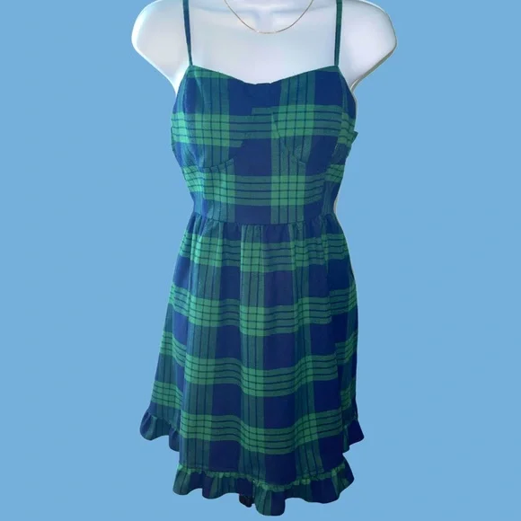 Missguided | Dresses | Missguided Blue And Green Plaid Babydoll Dress |  Poshmark